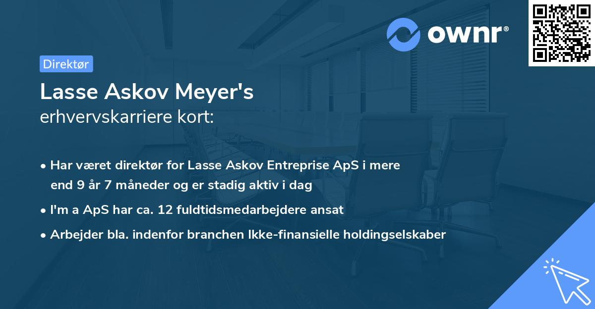Lasse Askov Meyer's erhvervskarriere kort