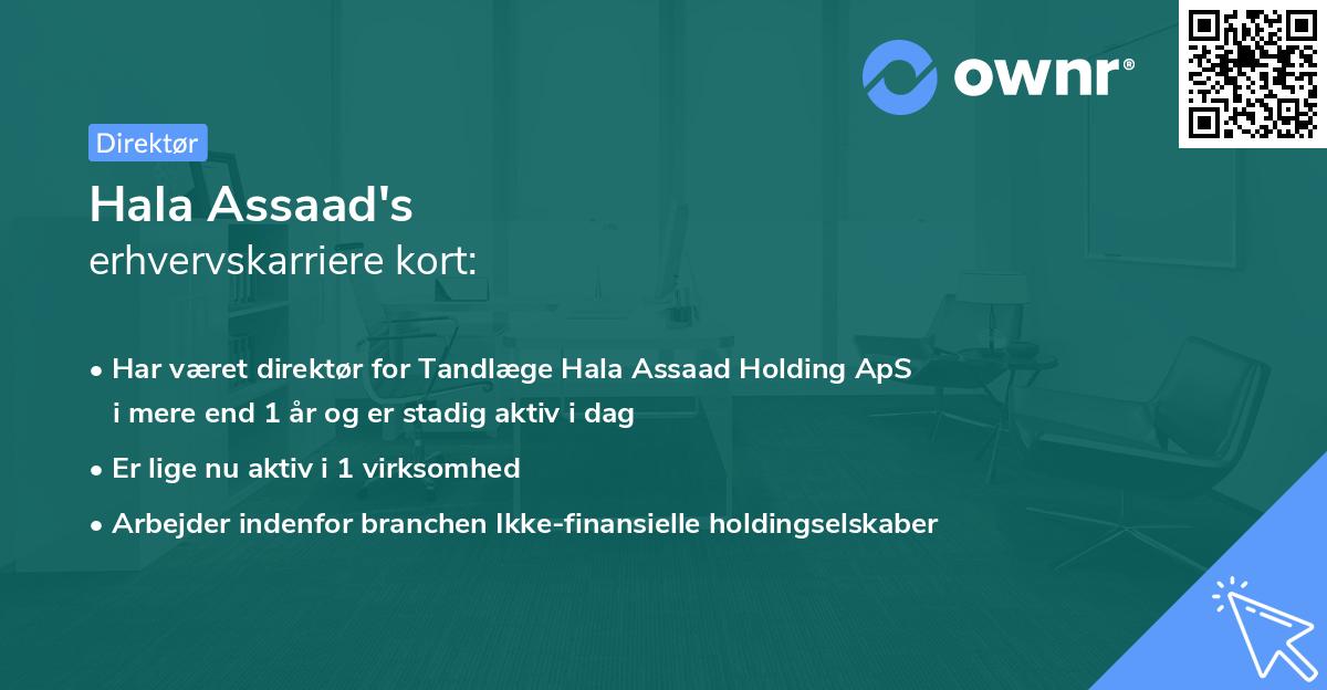 Hala Assaad's erhvervskarriere kort