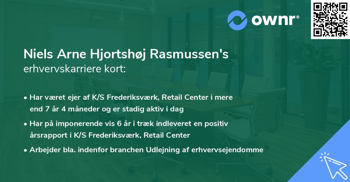 Niels Arne Hjortshøj Rasmussen's erhvervskarriere kort