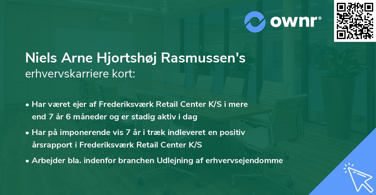 Niels Arne Hjortshøj Rasmussen's erhvervskarriere kort