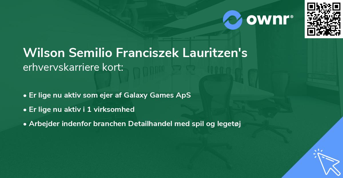 Wilson Semilio Franciszek Lauritzen's erhvervskarriere kort