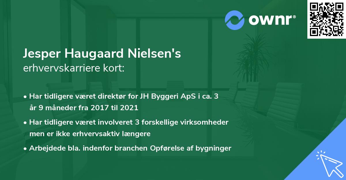 Jesper Haugaard Nielsen's erhvervskarriere kort