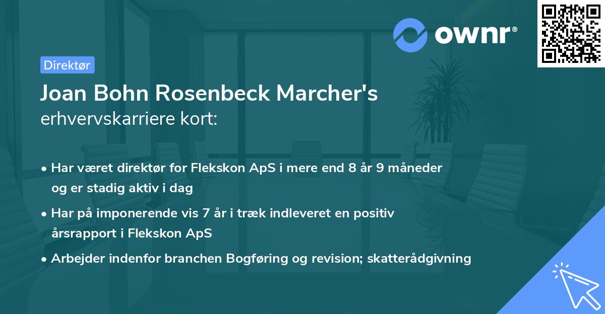 Joan Bohn Rosenbeck Marcher's erhvervskarriere kort