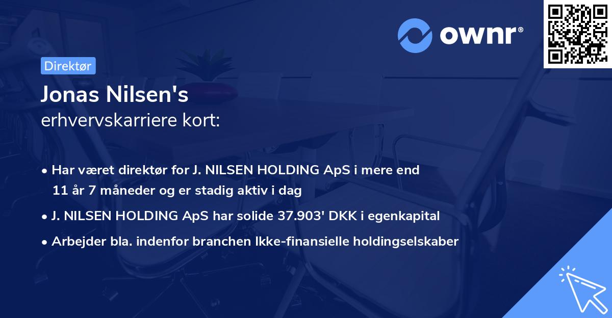 Jonas Nilsen's erhvervskarriere kort