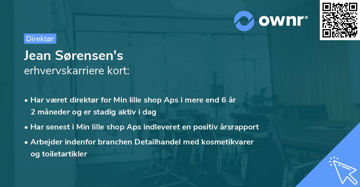 Jean Sørensen's erhvervskarriere kort