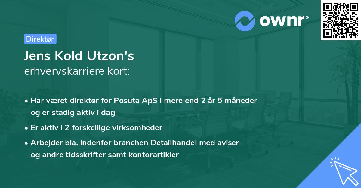 Jens Kold Utzon's erhvervskarriere kort