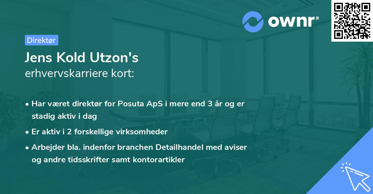 Jens Kold Utzon's erhvervskarriere kort