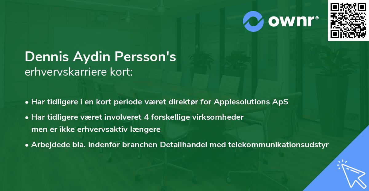 Dennis Aydin Persson's erhvervskarriere kort