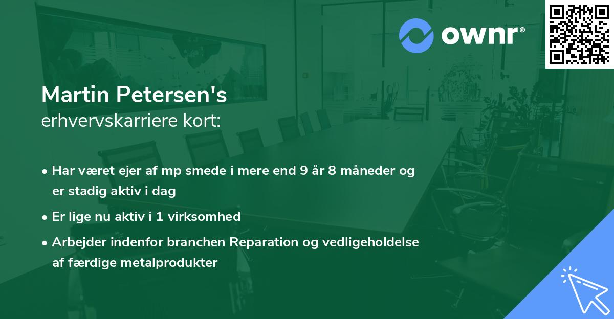 Martin Petersen's erhvervskarriere kort