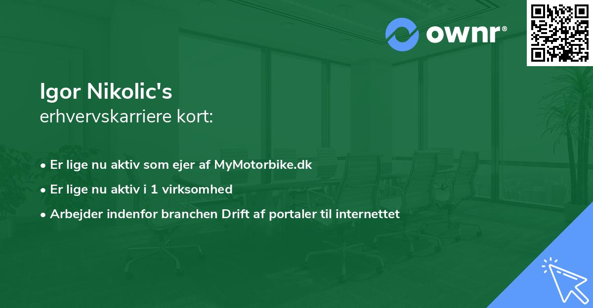 Igor Nikolic's erhvervskarriere kort