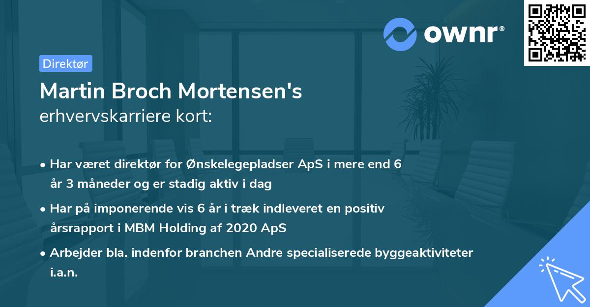 Martin Broch Mortensen's erhvervskarriere kort