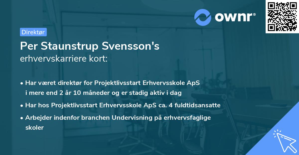 Per Staunstrup Svensson's erhvervskarriere kort