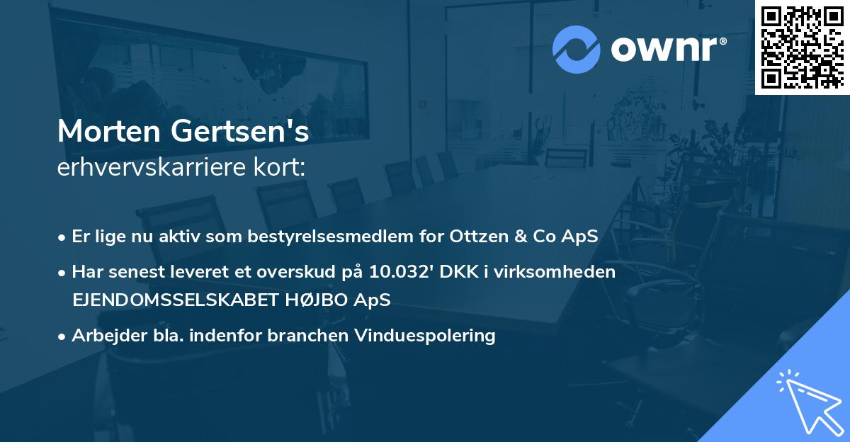 Morten Gertsen's erhvervskarriere kort