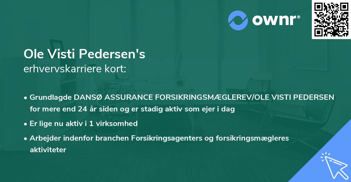 Ole Visti Pedersen's erhvervskarriere kort