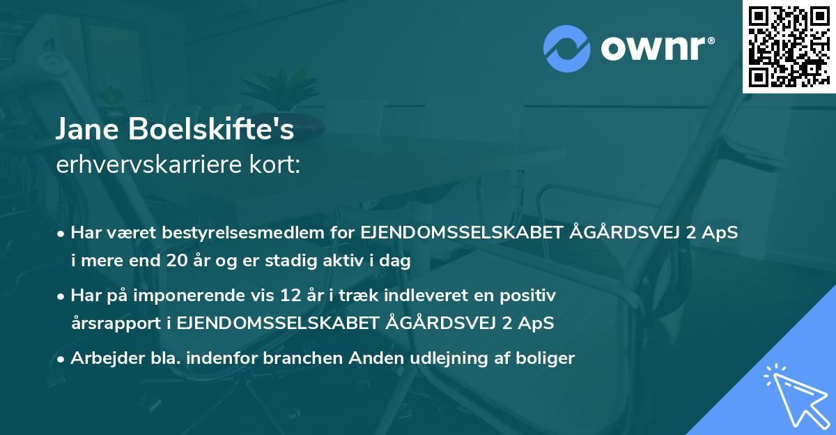 Jane Boelskifte's erhvervskarriere kort