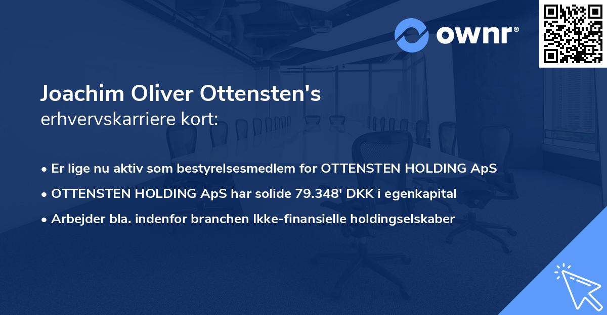 Joachim Oliver Ottensten's erhvervskarriere kort