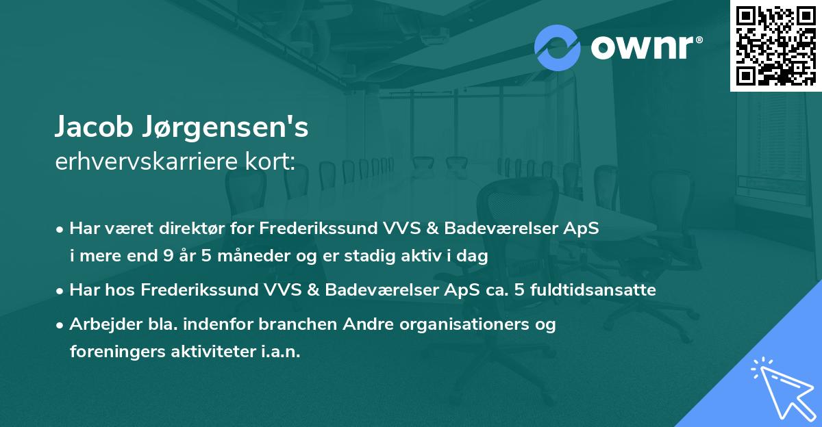 Jacob Jørgensen's erhvervskarriere kort
