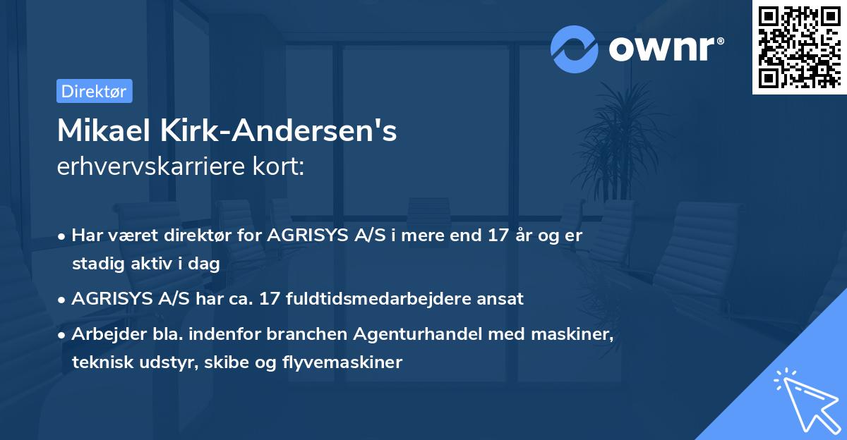 Mikael Kirk-Andersen's erhvervskarriere kort