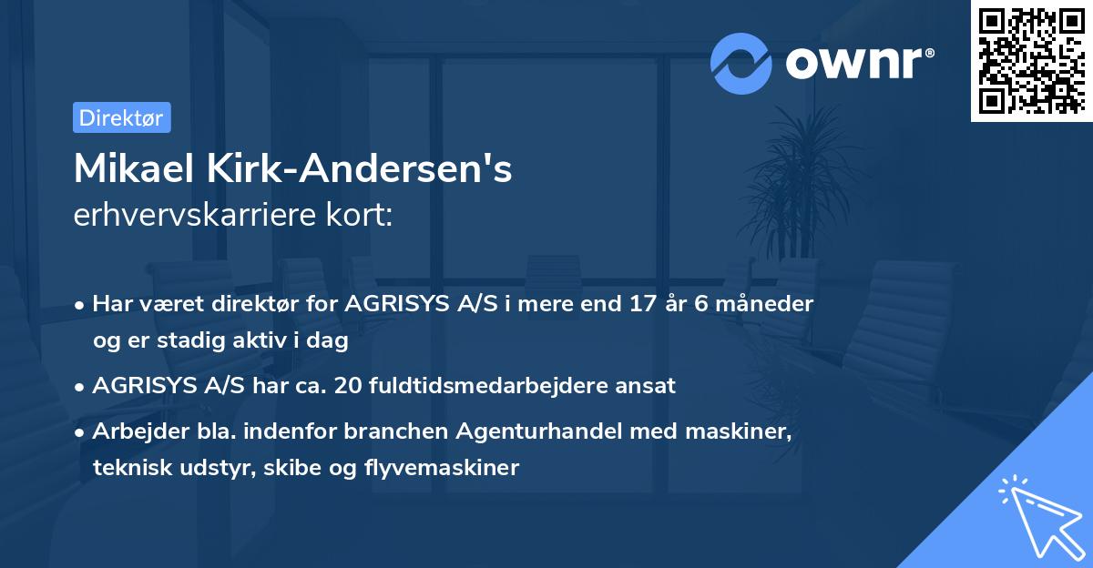 Mikael Kirk-Andersen's erhvervskarriere kort