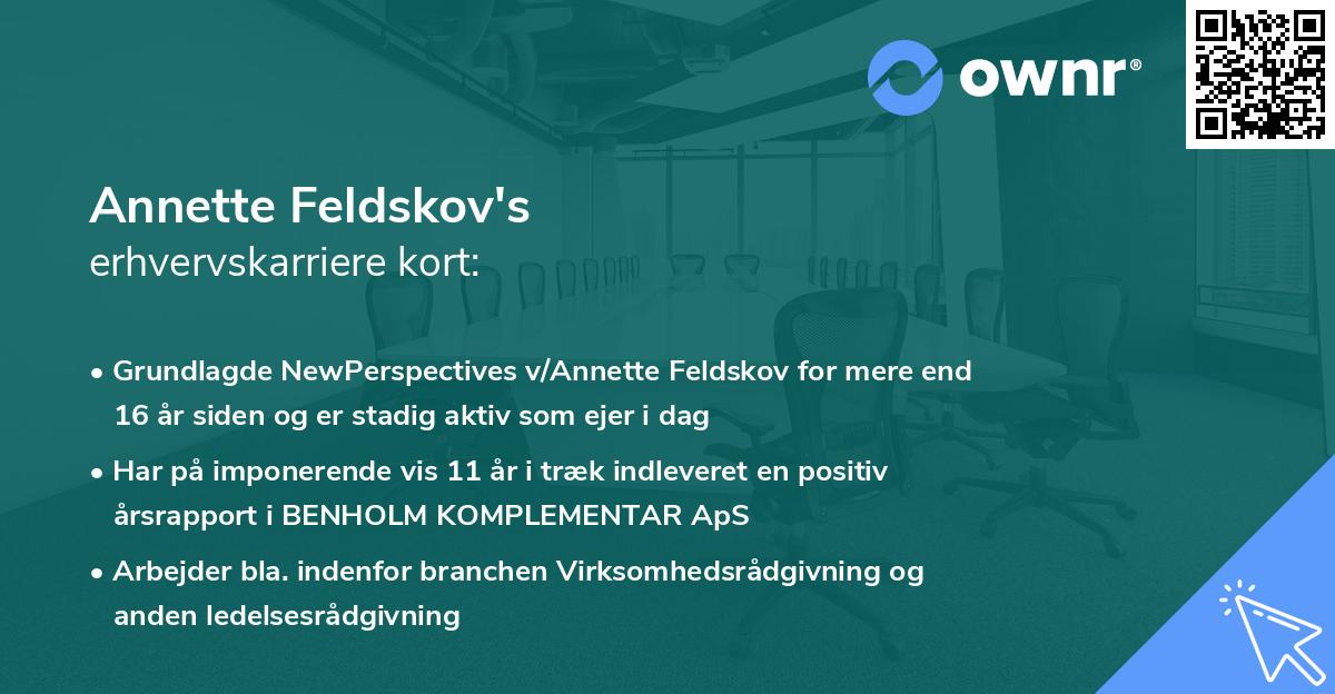 Annette Feldskov's erhvervskarriere kort
