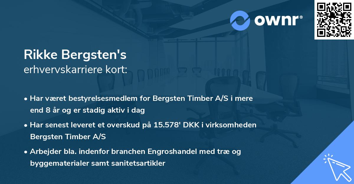 Rikke Bergsten's erhvervskarriere kort