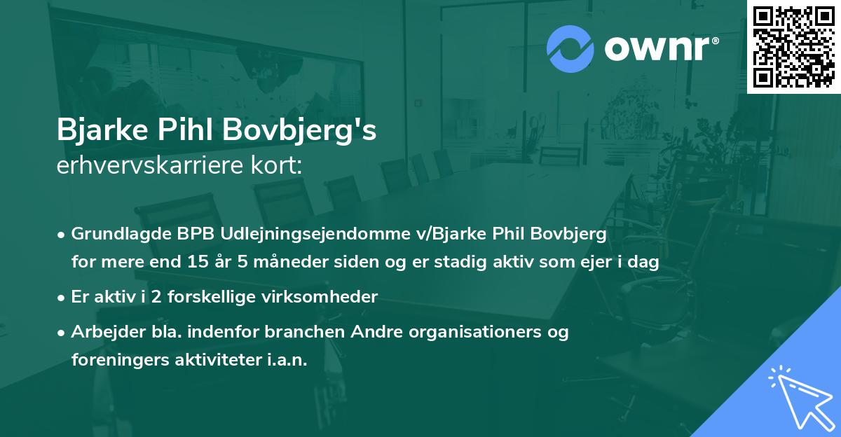 Bjarke Pihl Bovbjerg's erhvervskarriere kort