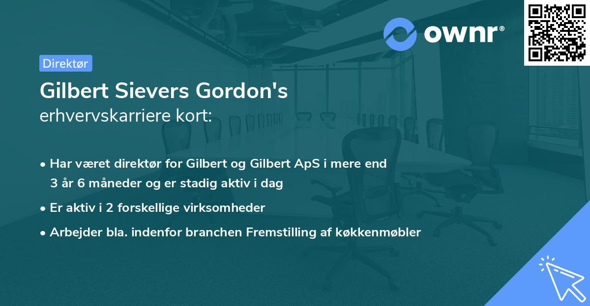 Gilbert Sievers Gordon's erhvervskarriere kort