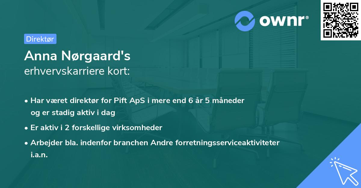 Anna Nørgaard's erhvervskarriere kort