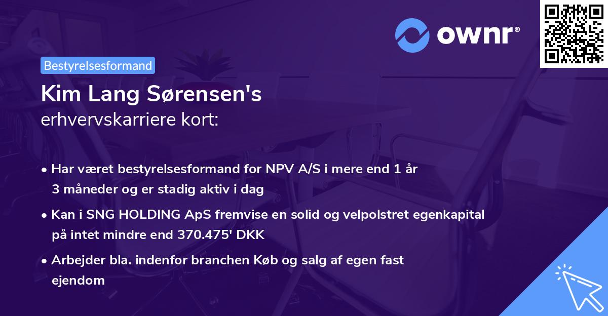 Kim Lang Sørensen's erhvervskarriere kort