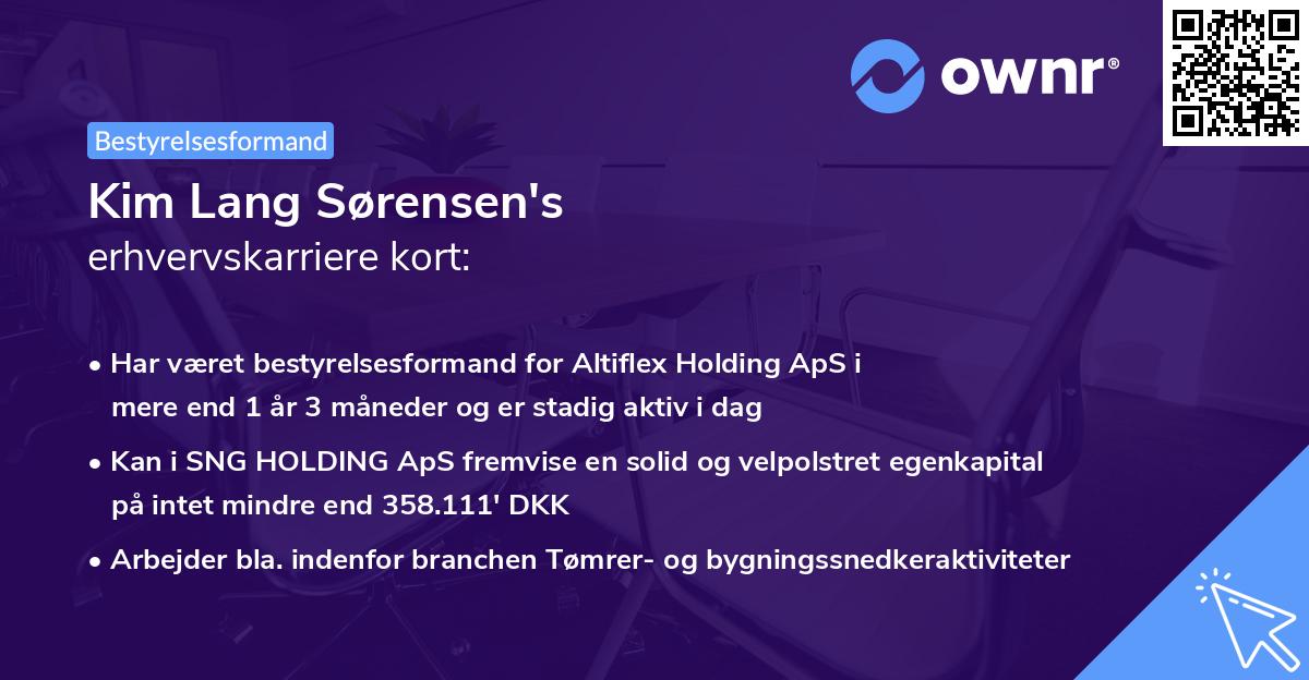 Kim Lang Sørensen's erhvervskarriere kort