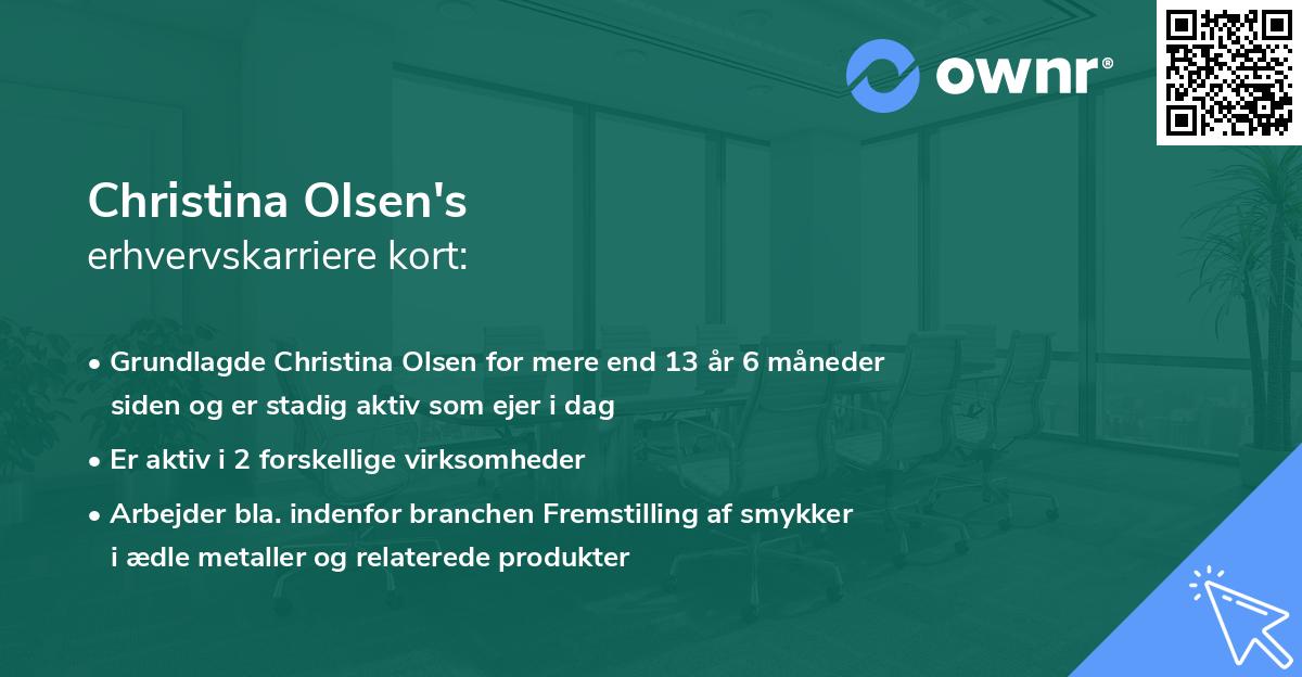 Christina Olsen's erhvervskarriere kort