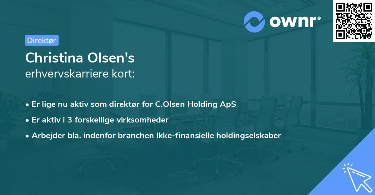 Christina Olsen's erhvervskarriere kort