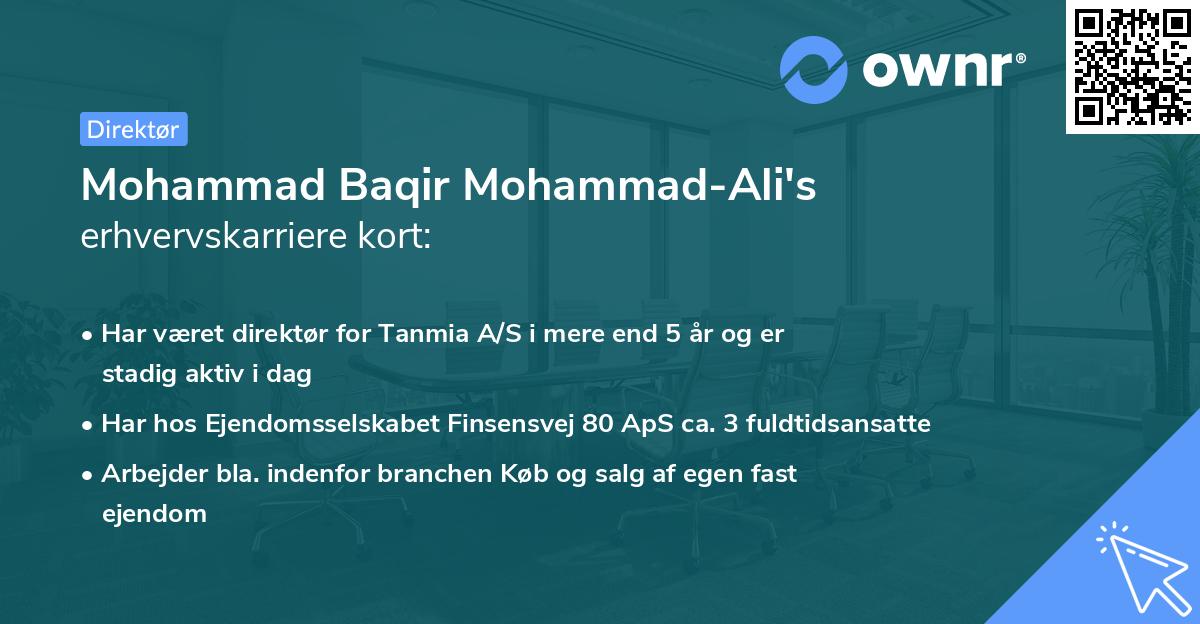 Mohammad Baqir Mohammad-Ali's erhvervskarriere kort