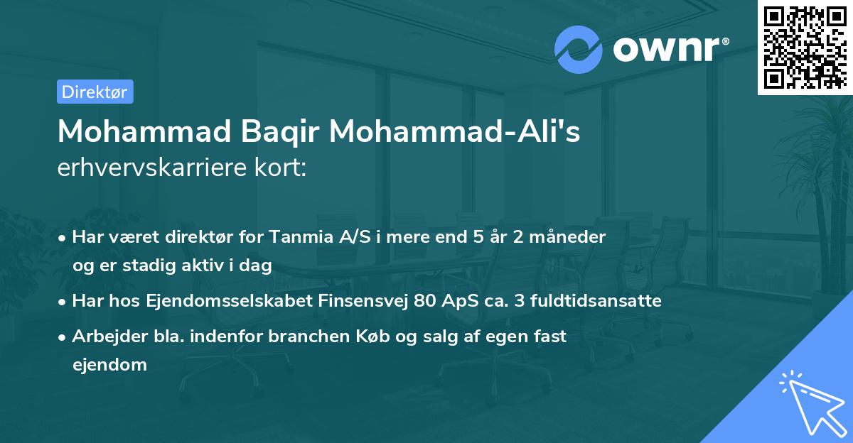 Mohammad Baqir Mohammad-Ali's erhvervskarriere kort