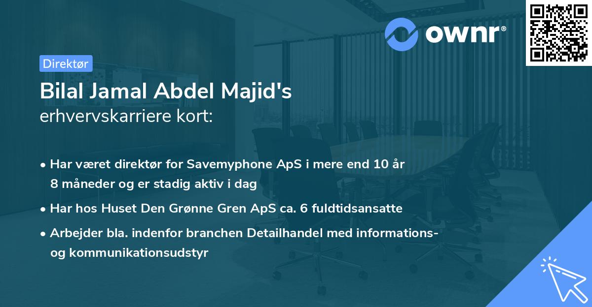 Bilal Jamal Abdel Majid's erhvervskarriere kort