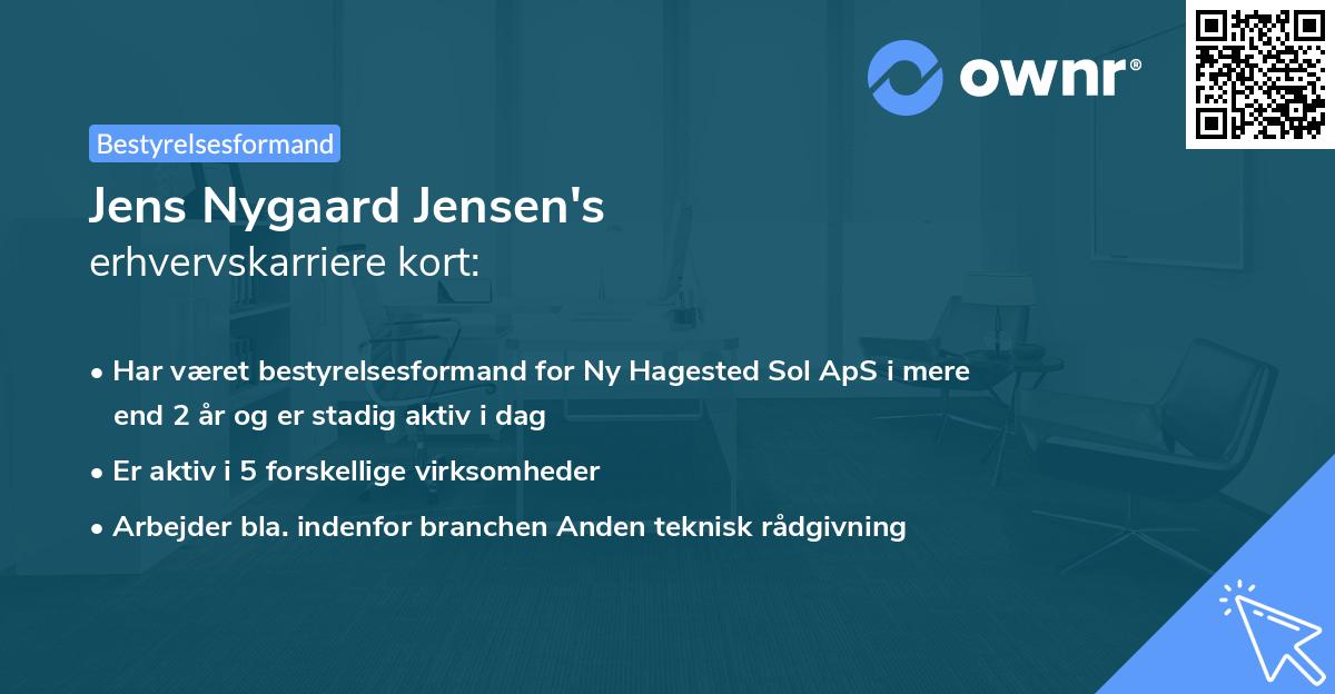 Jens Nygaard Jensen's erhvervskarriere kort