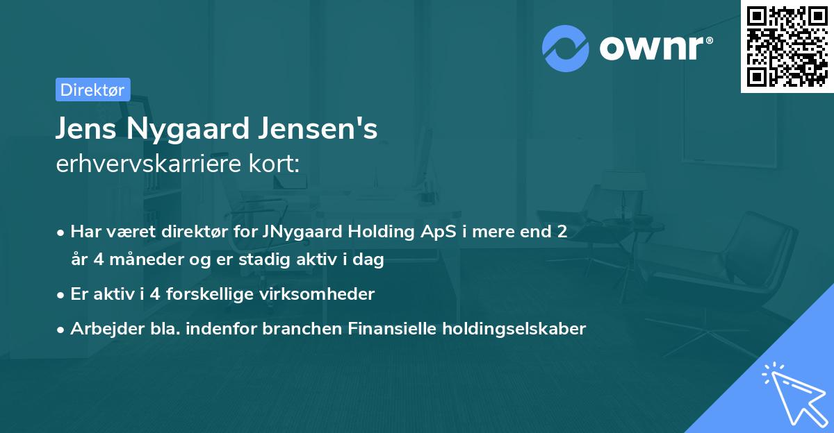Jens Nygaard Jensen's erhvervskarriere kort