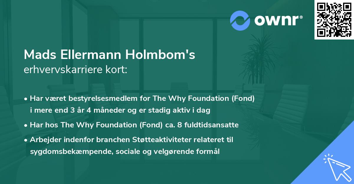 Mads Ellermann Holmbom's erhvervskarriere kort