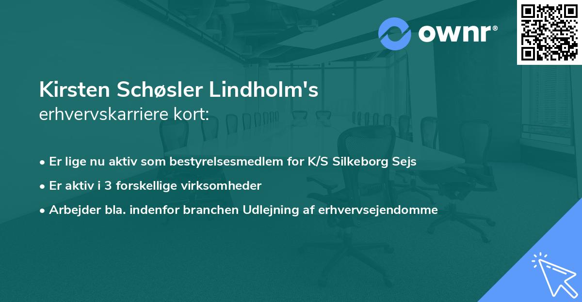 Kirsten Schøsler Lindholm's erhvervskarriere kort