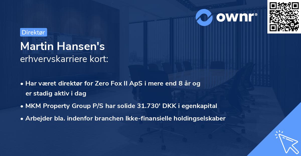 Martin Hansen's erhvervskarriere kort