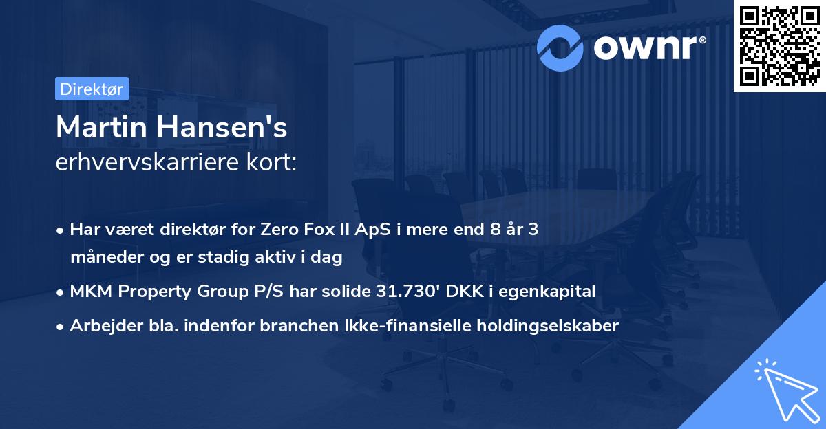 Martin Hansen's erhvervskarriere kort