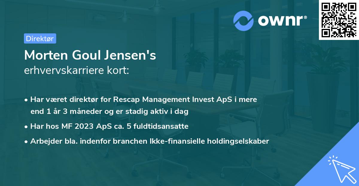 Morten Goul Jensen's erhvervskarriere kort