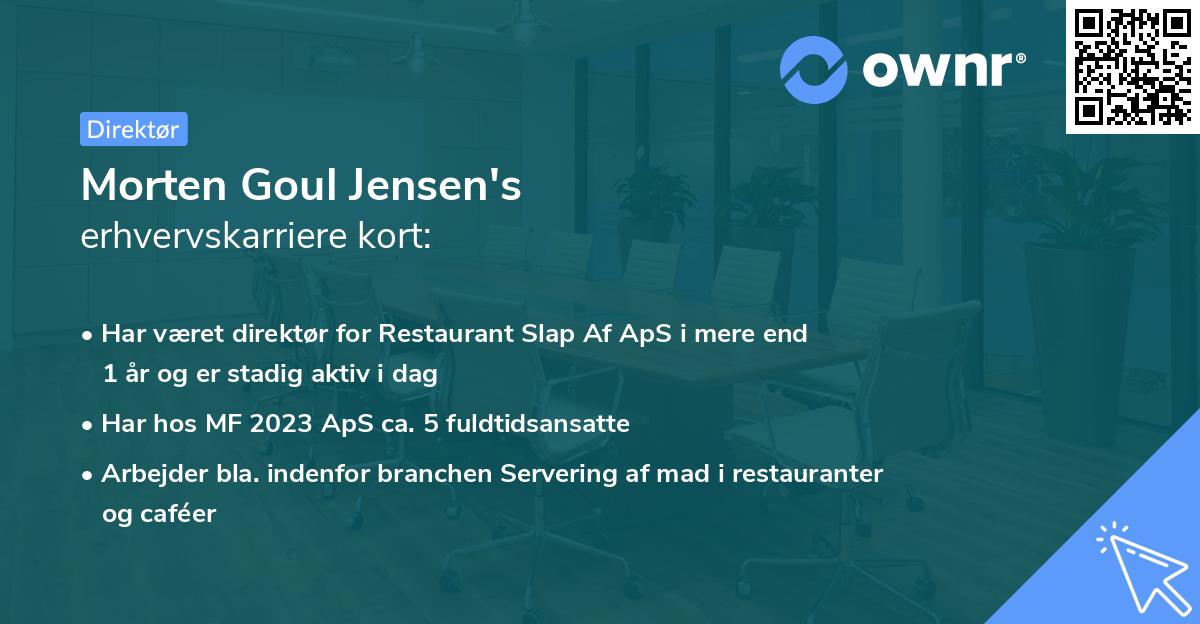 Morten Goul Jensen's erhvervskarriere kort