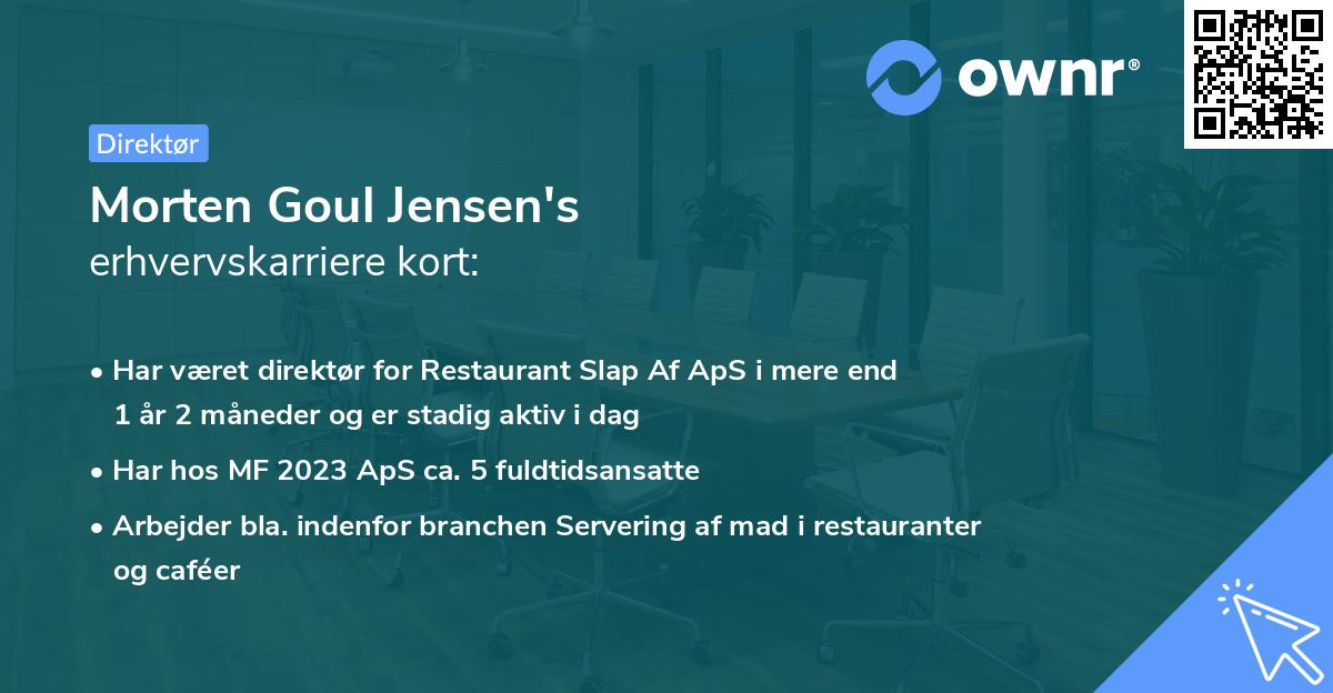 Morten Goul Jensen's erhvervskarriere kort