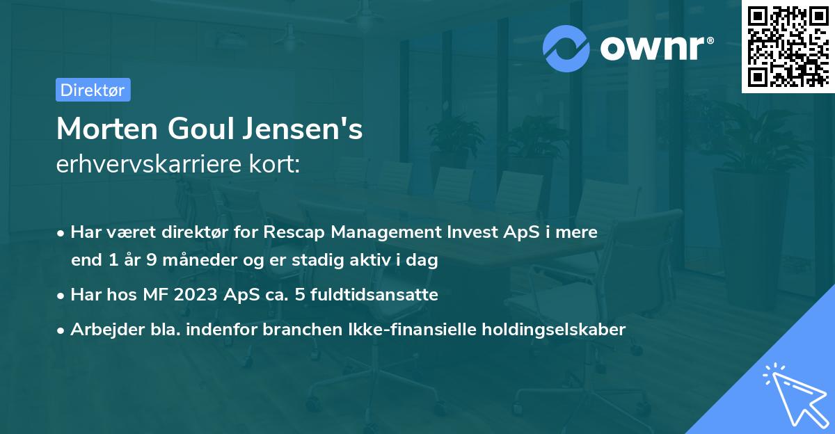 Morten Goul Jensen's erhvervskarriere kort