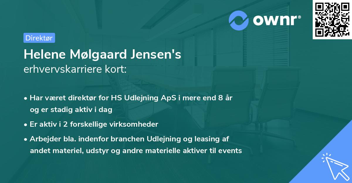 Helene Mølgaard Jensen's erhvervskarriere kort
