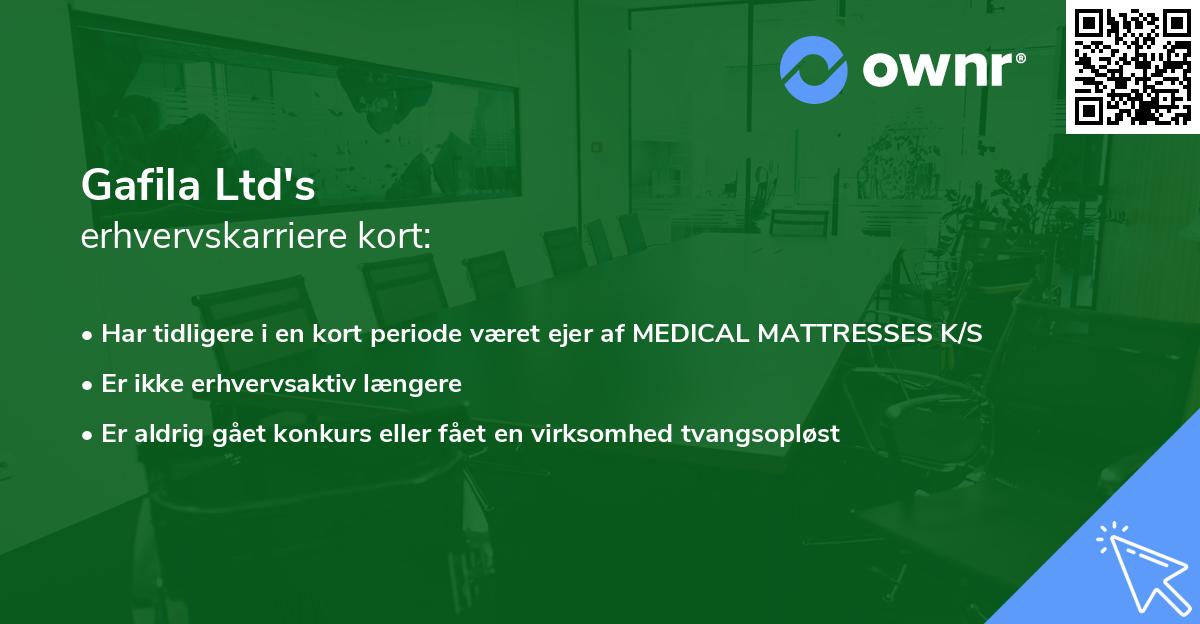 Gafila Ltd's erhvervskarriere kort