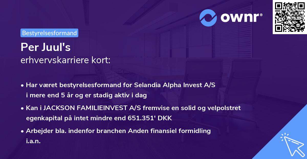 Per Juul's erhvervskarriere kort