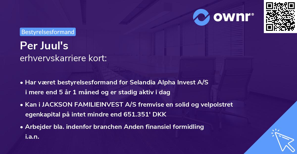 Per Juul's erhvervskarriere kort