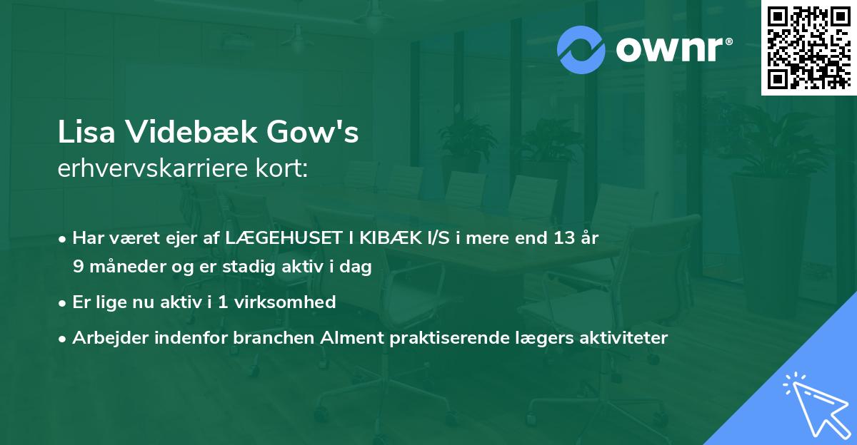 Lisa Videbæk Gow's erhvervskarriere kort